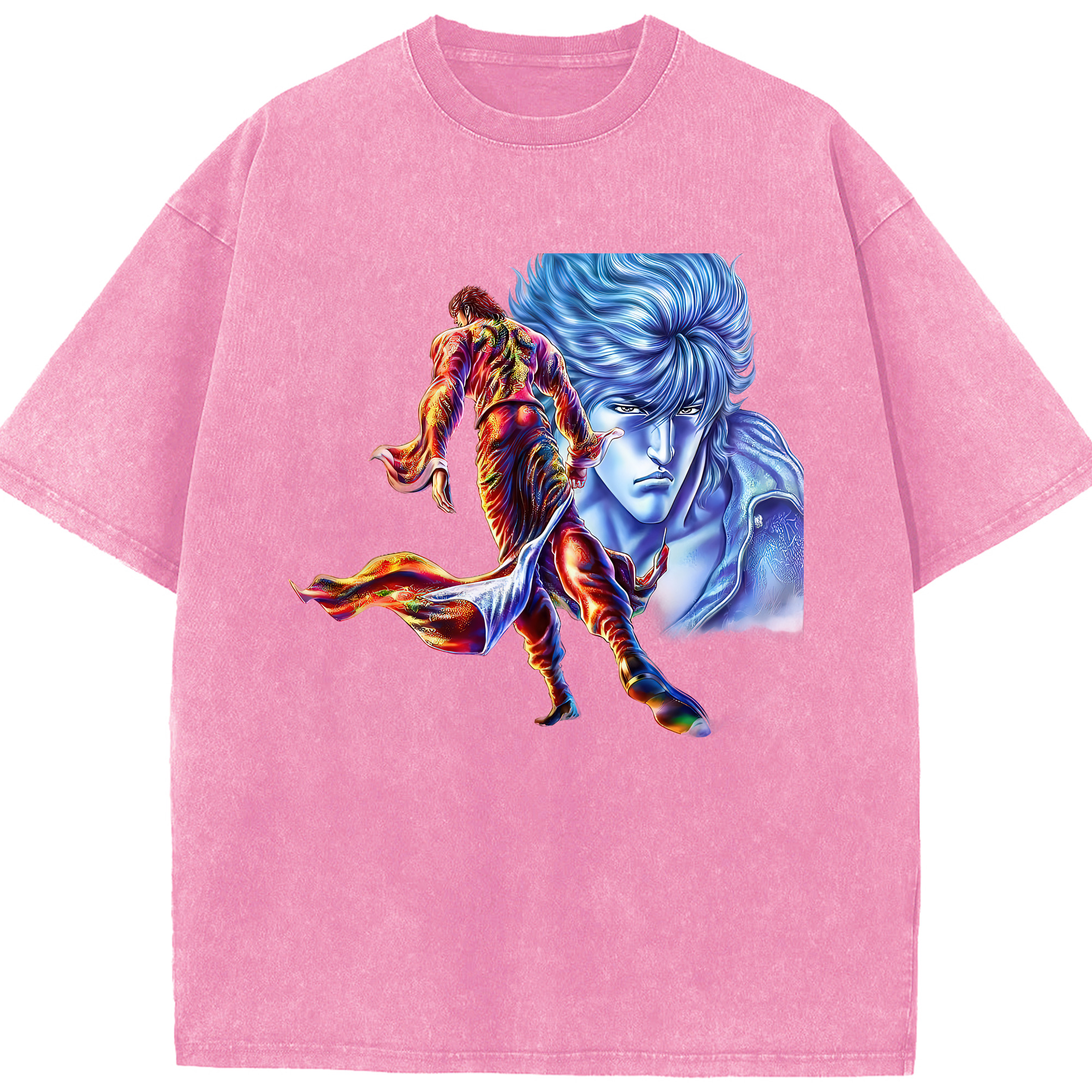 （画像用） 北斗の拳 Fist of the North Star 綿100% ヴィンテージ風 半袖Tシャツ（フロントプリント）